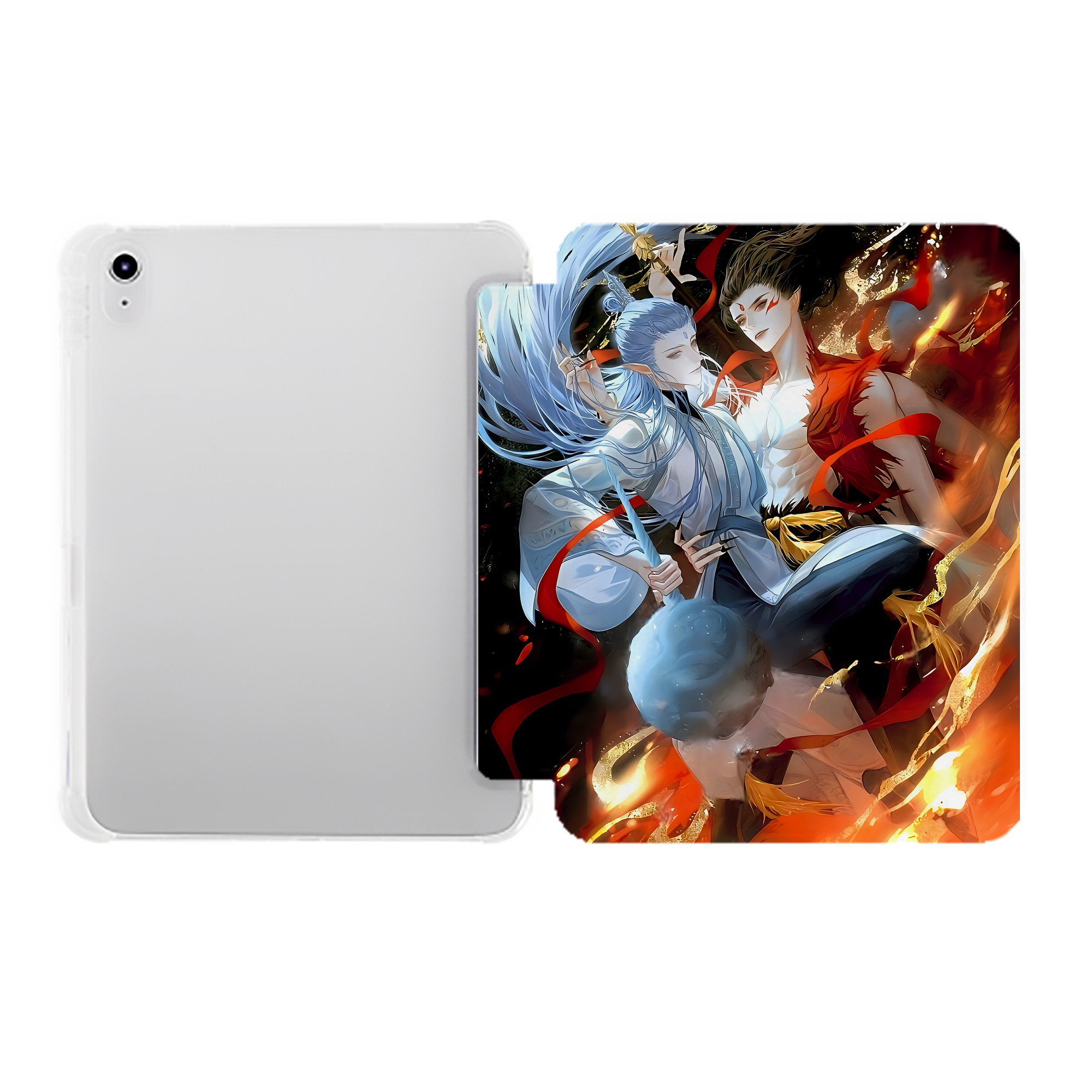 （画像用） Ne Zha 2 ナタ 魔童の大暴れ IPad ケース ペン収納付き 三つ折りスタンド PUレザー×シリコン 対応機種9.5/10.5/10.9インチ